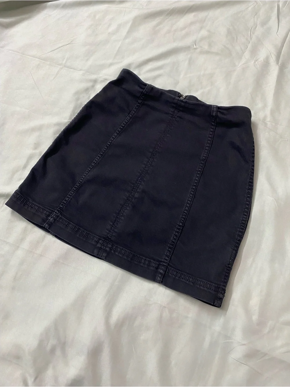 Free People Modern Femme Black Denim Mini Skirt Festival Concert Grudge - Size 2